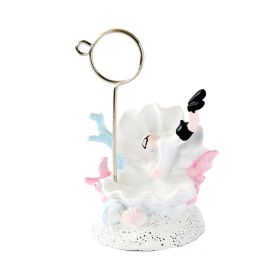 Resin Card Photo Holders Stand Table Number Menu Memo Clip Holder Desk Decor, Shell