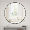 Wall Mirror 48 Inch Oversized Big Size Black Circular Mirror Metal Framed Mirror Round Vanity Mirror Dressing Mirror, for Bathroom, Living Room, Bedro