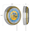 Denver Nuggets NBA Chrome Double Ring Neon Clock