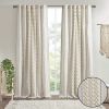 Cotton Printed Curtain Panel with Chenille Stripe and Lining