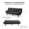 Convertible Memory Foam Futon Couch Bed; Modern Folding Sleeper Sofa-SF267FADGY