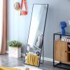 3rd generation black solid wood frame full length mirror, dressing mirror, bedroom porch, decorative mirror, clothing store, floor mounted large mirro