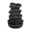 15.7inches High Rock Cascading Tabletop Fountain with LED Light for Home Office Bedroom Relaxation