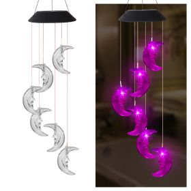 LED Colorful Solar Power Wind Chime Crystal Hummingbird Butterfly Waterproof Outdoor Windchime Solar Light for Garden outdoor (Emitting Color: 5, Ships From: China)