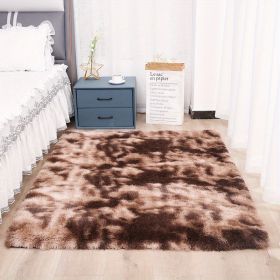 1pc, Tie-Dyed Plush Shag Furry Area Rug for Bedroom, Living Room, Nursery, and Kids Room - Ultra Soft and Fluffy, Washable, Non-Shedding, and Perfect (Color: Tie-dye Brown, size: 62.99*78.74inch)