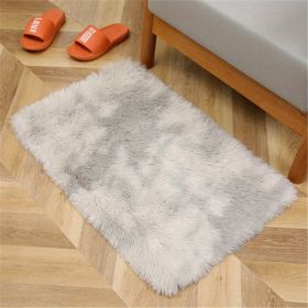 1pc, Tie-Dyed Plush Shag Furry Area Rug for Bedroom, Living Room, Nursery, and Kids Room - Ultra Soft and Fluffy, Washable, Non-Shedding, and Perfect (Color: Tie-dye Light Gray, size: 23.62*35.43inch)