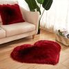 1pc, Fluffy Shaggy Area Rug, Solid Color PV Velvet Carpet, Plush Heart Shape Rug For Valentine's Day Wedding Anniversary Home Floor Decor, For Living