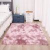 1pc, Tie-Dyed Plush Shag Furry Area Rug for Bedroom, Living Room, Nursery, and Kids Room - Ultra Soft and Fluffy, Washable, Non-Shedding, and Perfect