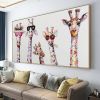 Hand Painted Oil Painting  Horizontal Abstract Animals Giraffe Modern Living Room Hallway Bedroom Luxurious Decorative Painting