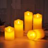 Flameless Flickering LED Candles Battery Operated , Warm Light Real Wax Pillar Votive 3D Wick Candles, Perfect for Party/Wedding/Home Decor(White)